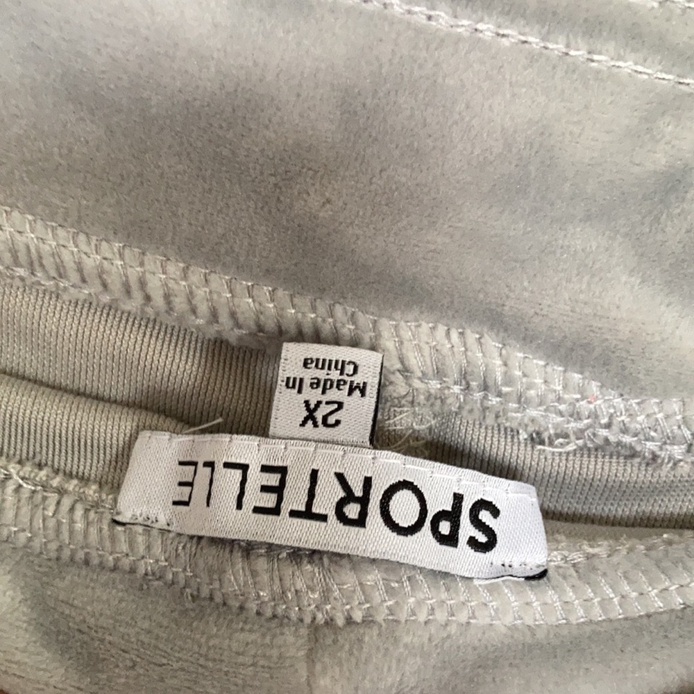 2 pairs Sportelle gray velour velvet soft comfy pull on pant 2X - Picture 14 of 15
